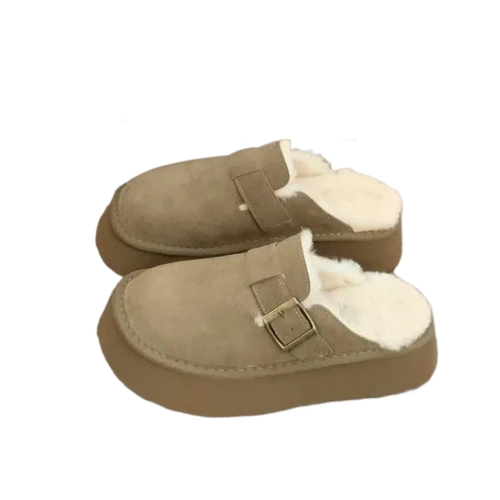 Zapatos Mujer Zuecos De Punta Redonda Calzado Femenino Zapatillas Tela Goma Invierno