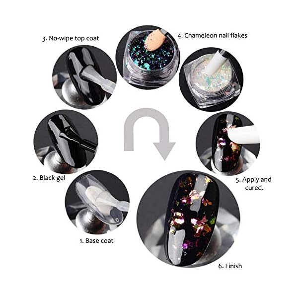 Schillerndes Chamäleon-Nagelflocken Set mit 6 Gläsern (Gemischtes Chamäleon) – Bild 4
