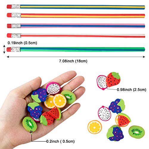 Zachte flexibele buigpotloden 25 stuks + fruitrubber gummen 24 stuks, feestzakvullers voor kinderen, schoolbenodigdheden… - Image 3