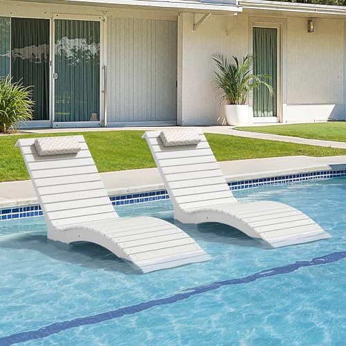 Compsia Pool Lounge Chairs Outdoor Set of 2