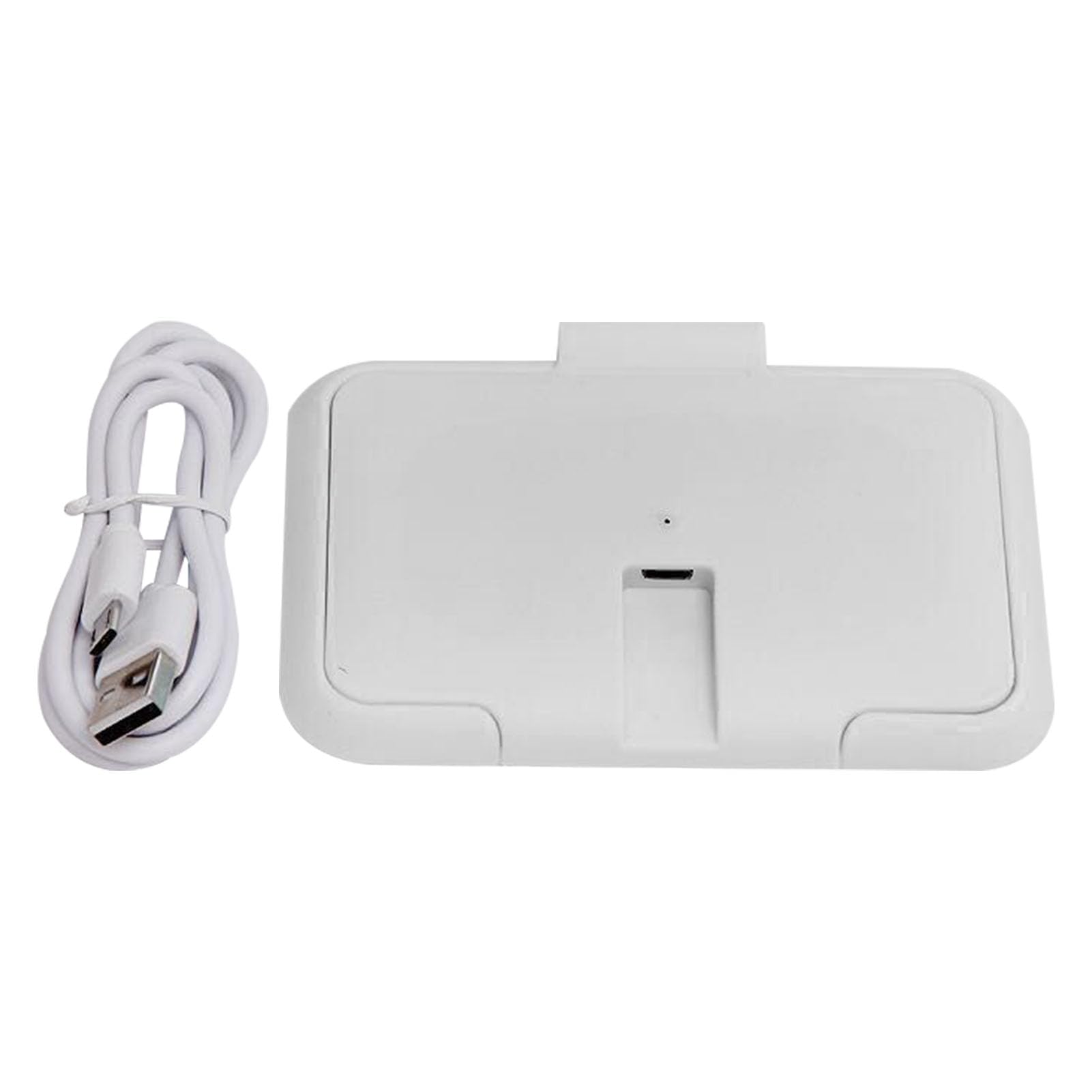 Qcwwy Calentador de Toallitas Húmedas Portátil, Interfaz USB, Alta Eficiencia, Temperatura de 104 ℉, Calefacción , Adecuado para el Hogar, Automóvil, Exterior (White)