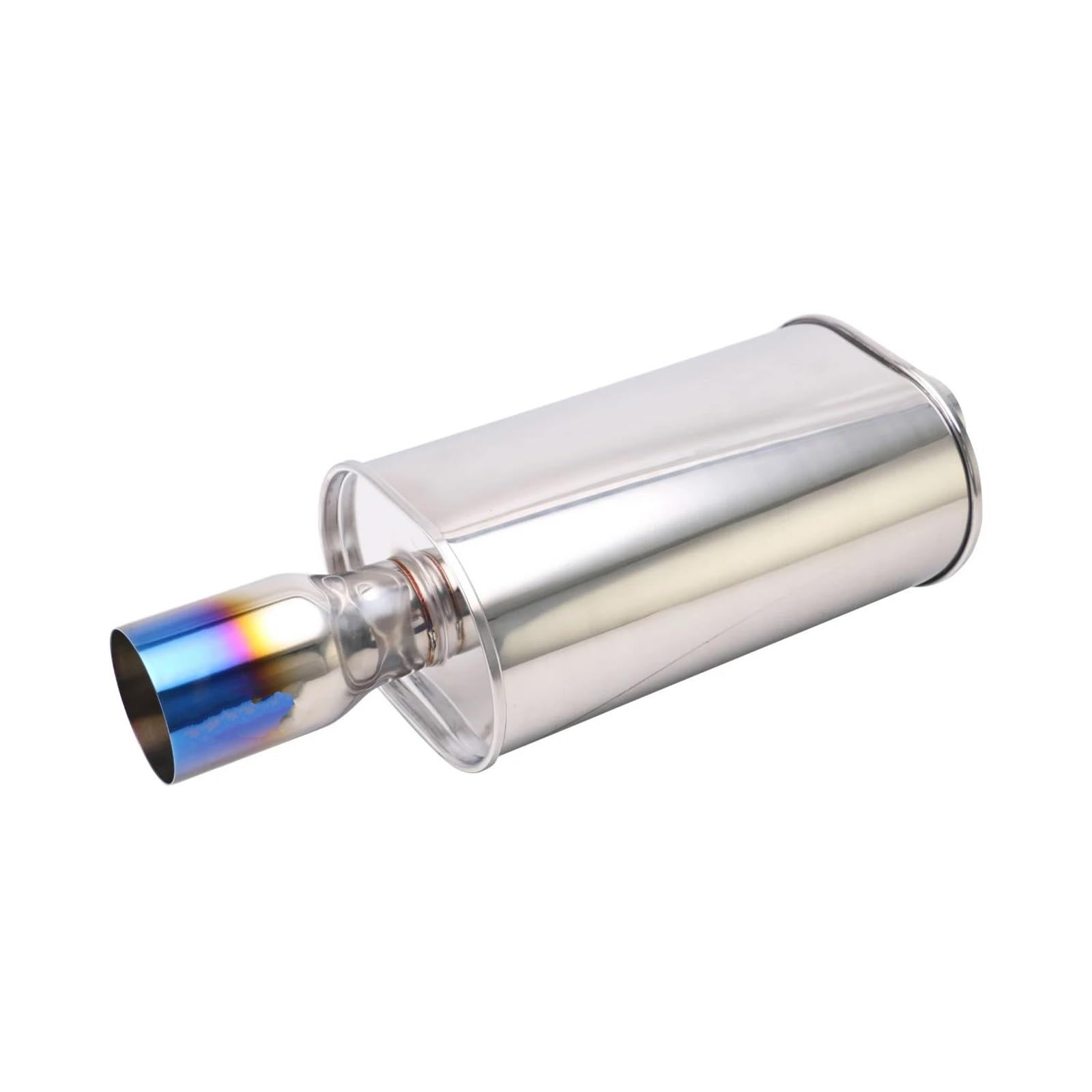 Auto Auspuff Endrohr Edelstahl-Auspuff-Schalldämpfersystem, 2,5'' Bis 4'' Auslass, Silence-R-Schalldämpfer, Universeller, Tiefer Turbo-Sound Für Autos Endschalldämpfer(89MM)