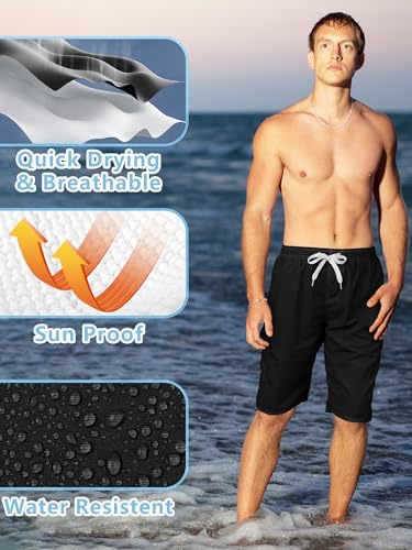 Mens Swim Trunks Swim Shorts Swimwear Swimsuit Beach Shorts Bathing Suits Quick Dry Waterproof2