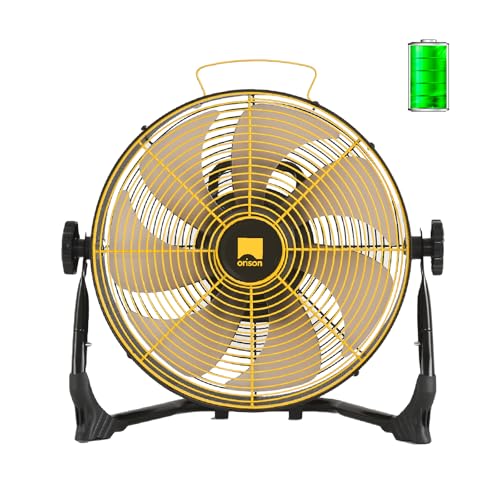 Orison 12" Portable Battery Operated Floor Fan, High-Velocity Floor Fan,Cordless Fan for Camping, Travel, Tents, Hurricanes