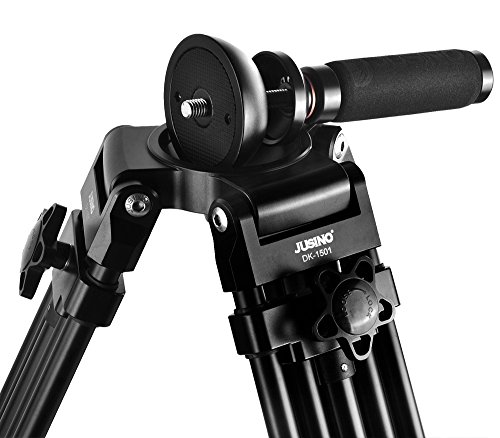 Khalia-Foto 6000 JUSINO DK-1501 stabiles Profi Video-Stativ mit Doppelrohrbeinen, inkl. Fluid-Videoneiger PH-70… – Bild 7