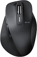 Elecom M-XGM10DBSBK Wireless Mouse, Silent, Extra Grip Size, 5 Buttons, Black