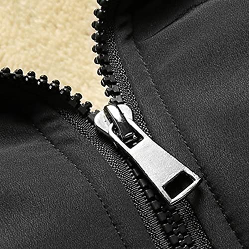 JEsilunmaMY Men's Warm Winter Thicken Sherpa Jacket Full Zip Stand Collar Fleece Lined Coat Casual Bomber Cotton Jacket4