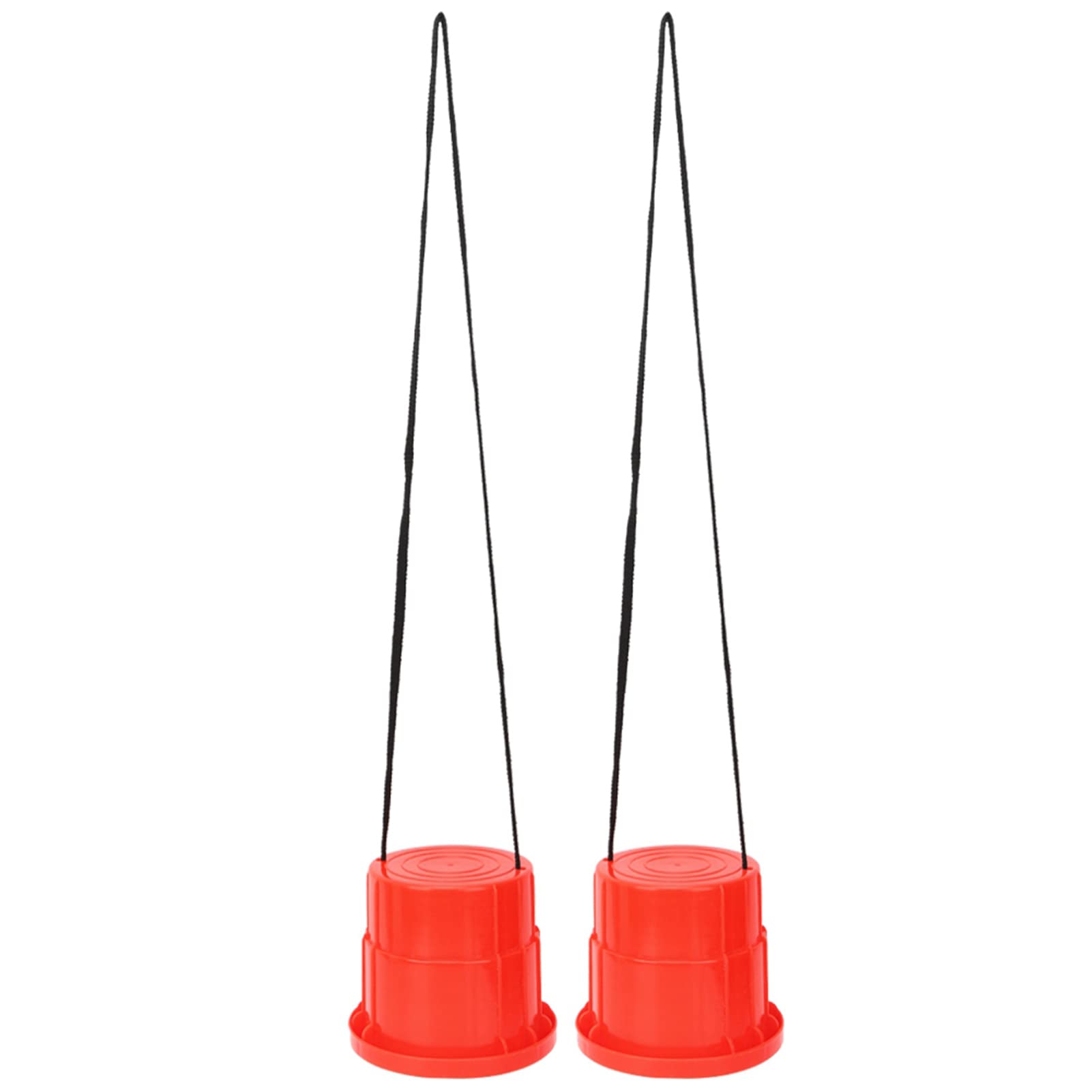 1 Pair of Kids Stilts Shoes, Plastic Balance Stepping Stones Interactive Walking Toy Walking Stilts Balance Bucket Stilts Toy with Adjustable Rope (Red)