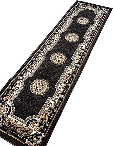 Tapete Floral Lavable Negro 2 ft x 7 ft miniatura 3