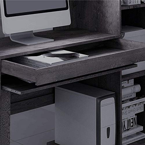 Mesa para Computador 1 Armário e Prateleira Office Valdemóveis Branco Artico