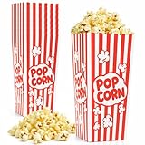 Homrelaxy 24 Pcs Popcorn Boxes, Large Capacity Popcorn Containers Buckets for Pop Corn Machine, Movie Night, Cinema, Carnival, Party, Concessions