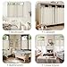 jinchan Small Window Curtains 45 Inch Length Linen Cafe Curtains for Kitchen Bathroom Bordered Floral Embroidered Short Drapes Rustic Farmhouse Light Filtering Curtain Set 2 Panels Green on Beige