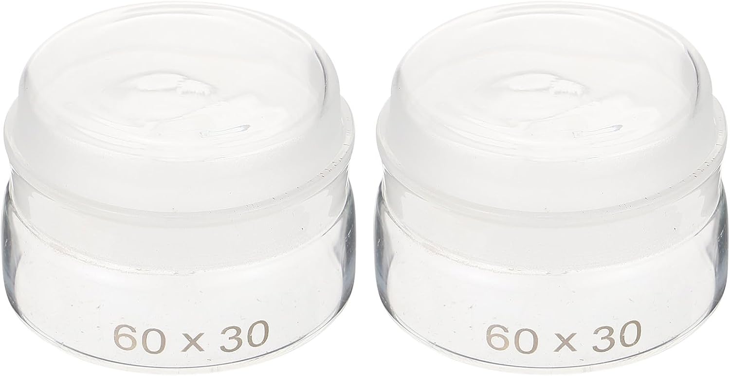 2pcs Glass Sampling Weighing Bottles Set 60x30mm Low and High Form Borosilicate Glass Lab Weighing Holder with Lids for Scientific Experiments