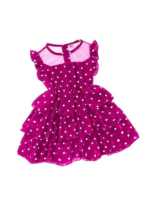 Niren Enterprise Baby-Girl's Crepe A-Line Knee-Length Flamingo Frock