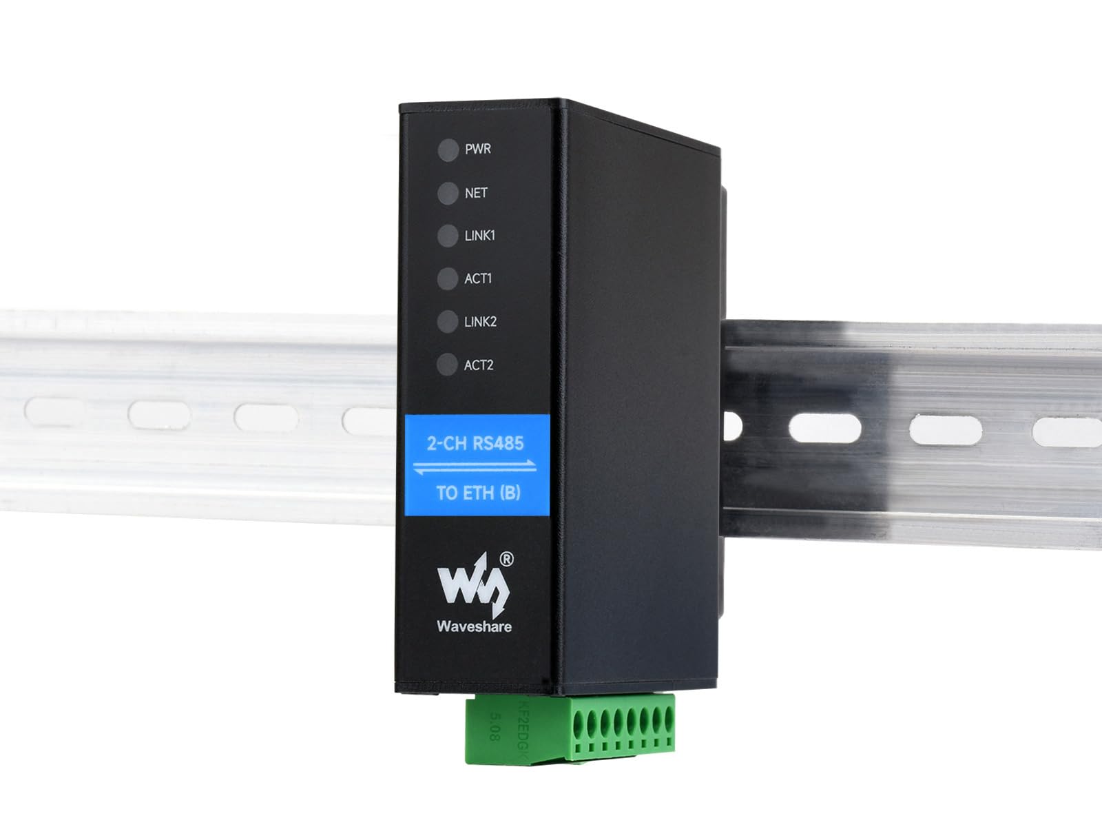 Waveshare 2-Channel RS485 to Ethernet Converter, Industrial Isolated Serial Server, 2-Channel RS485 Independent Operation, Two RJ45 Ethernet Ports, Modbus Gateway MQTT Gateway JSON Support