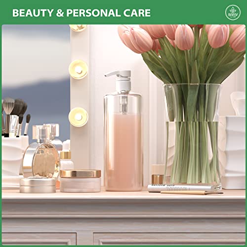 Bar5F Empty Shampoo Bottles, Large 32oz Pump Bottle Dispenser Empty Clear BPA-Free, Made in USA, 3-Pack3