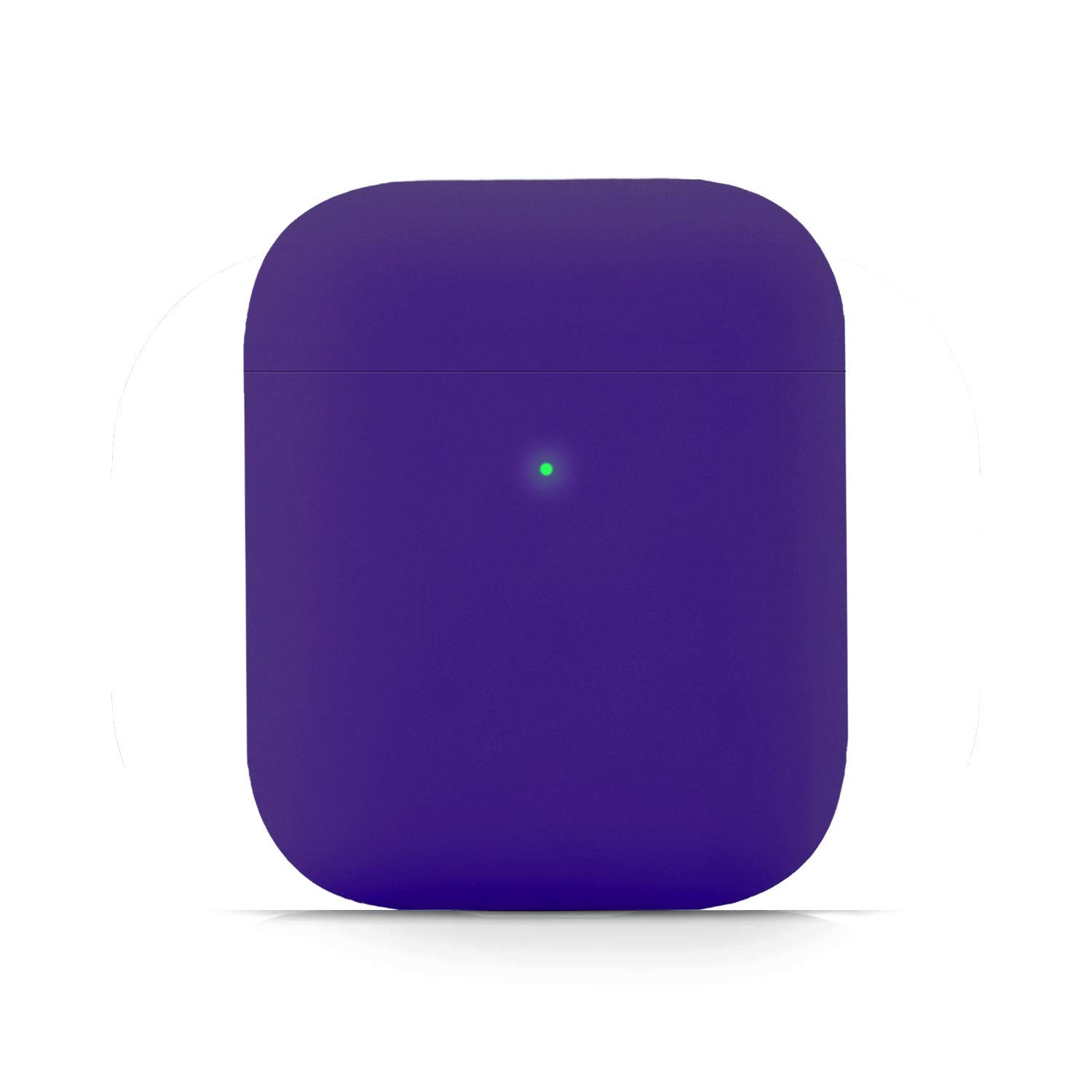 Techlicious - Silky Soft Shock Proof Protective Silicone Cover Case Skin for AirPods (Original, Gen 1, Gen 2) - Wireless Charging Compatible - Purple