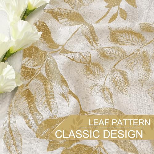 Image of Wheat Gold Leaf Light Filtering Window Curtains, 55 inch Wx90 Lx2