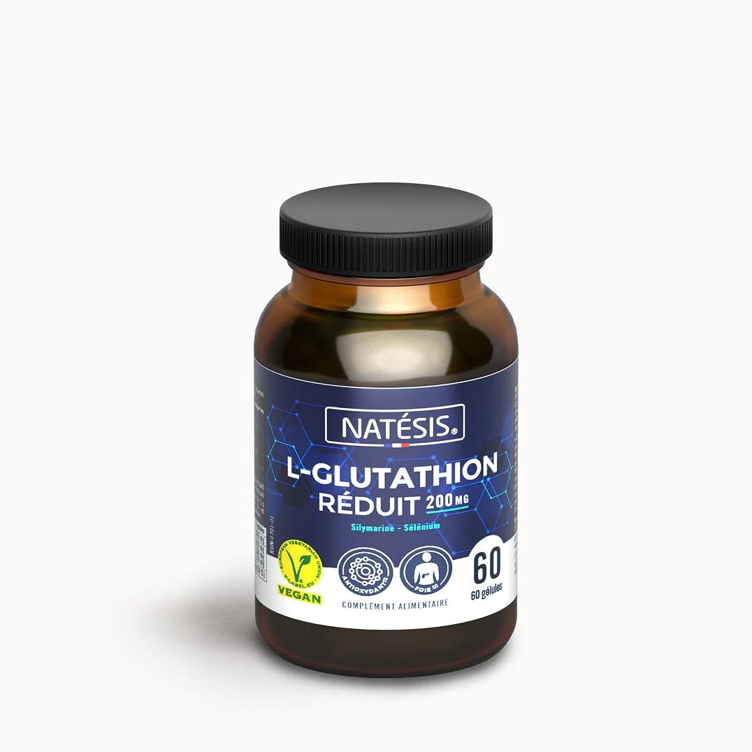 NATESIS – ANTIOXYDANT & DETOX - L-Glutathion RÉDUIT à 98% - Chardon-Marie  Silymarine 80% - Sélénium - Détoxifie Foie Corps