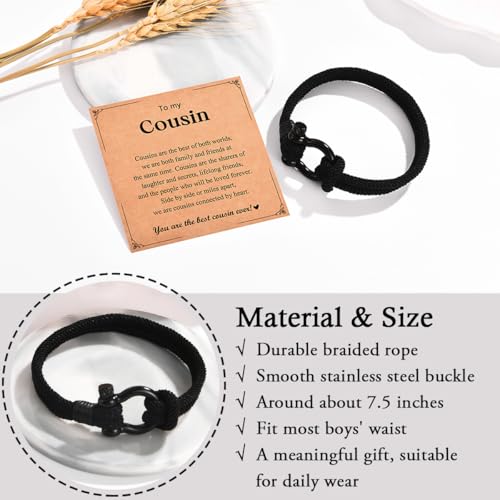 Leyung to My Boys Bracelet Gifts for Son Brother Grandson Nephew Guy Friends, Valentines Birthday Graduation Day Christmas Easter Gifts for Teenage Boys Men4