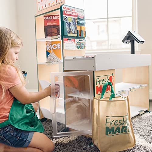 Melissa & Doug Lebensmittelgeschäft Spielset & Spielzeug Kasse mit Scanner & Förderband | Rollenspiel Holzspielzeugladen… – Bild 6