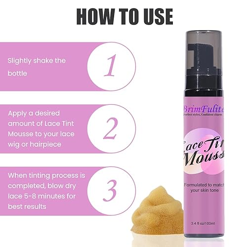 Miniatura 6 de Mousse de tinte de encaje para pelucas fundidas altamente pigmentadas tinte de peluca para mujeres, pelucas de encaje para pelucas de encaje con
