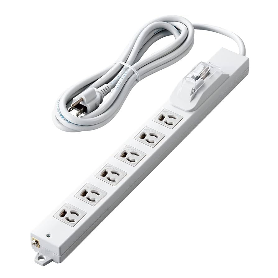 Amazon.co.jp: エレコム 電源タップ 3m ロング型 3ピン 6個口