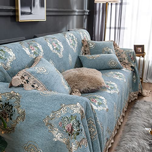 Dreamingo FD10SC-L3 Chenille Jacquard Embroidery Sofa Blanket Cover Soft Polyester Weave Couch Cover For Pets Dog Kids Luxury Paisley Floral European Style Sofa Slipcover Couch Protector  thumb #6