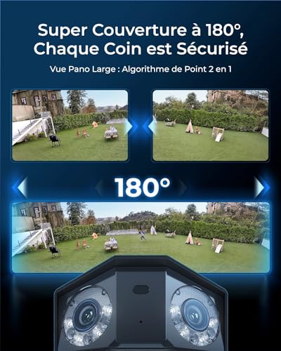 Reolink 16MP Caméra Surveillance PoE, Double Objectif Vue Panor à 180°, Suivi Mouvement, Vision Nocturne Couleur, Détection Personne/Véhicule/Animal, Audio Bidirectionnel, Etanche IP67, Duo 3 PoE – Image 4