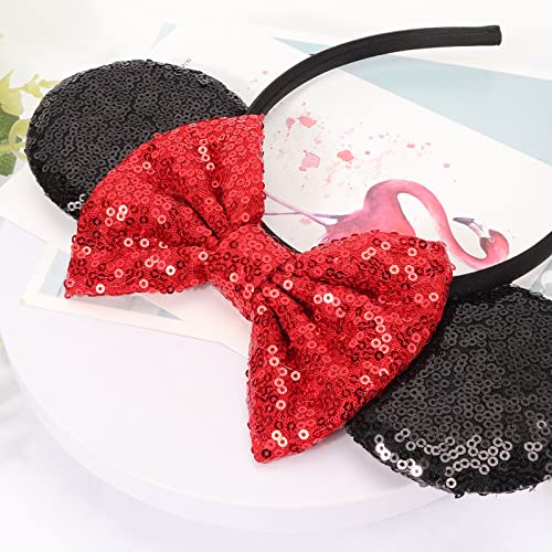 Image of DRESHOW Mouse Ears Bow Headbands Glitter Party Decoration Cosplay Costume for Women
