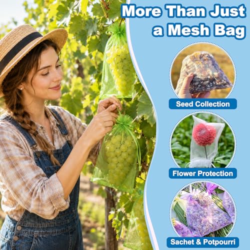 Image of Crweety Large Lake Blue Organza Bags 8x12 Inch 50 Pcs, Mesh Gift Bags Drawstring for Jewelry Bracelet Packaging, Premium Sheer Gift Pouch for Wedding Party Favor, Goodie Treat Bag & Graduation Gifts