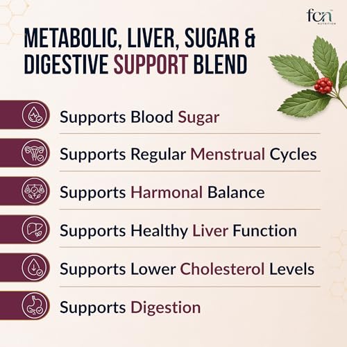Image of FCN - Berberine HCL 97% Supplement 800mg, Supports Metabolism, Hormonal Balance for Women, Blood Sugar & Cholesterol, w /Milk Thistle & Cin. Clinically Studied, ISO & GMP-Cert, 60 Plant-based Capsules