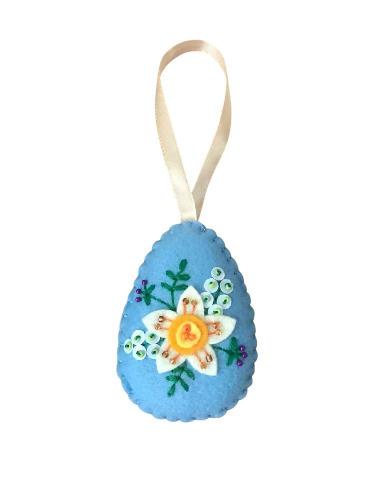Handmade felt Easter decoration, hanging Easter egg ornament
