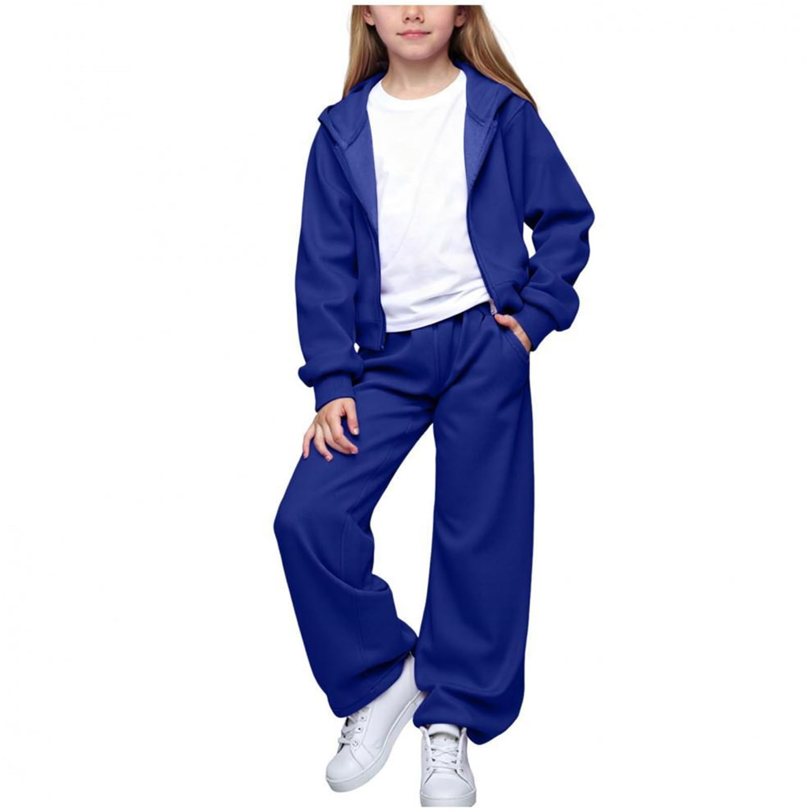 WWricotta Bambine, Tuta Da Ginnastica In Pile Con Cappuccio Da 2 Pezzi Per, Morbida E Comoda, Con Maglia A Maniche Lunghe E Pantaloni, Per Giocare E Per Un Abbigliamento, Tessuto Anti-macchie