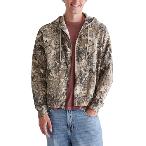 AEROPOSTALE Men's Aero Soft Camo Boxy Fz Hood