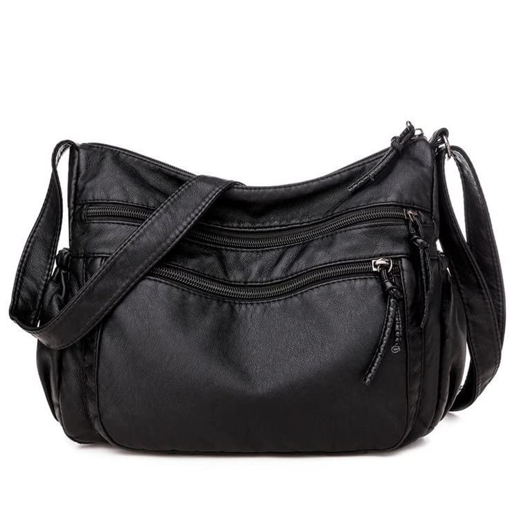 ELBME Vintage Women Shoulder Bag, Pu Leather Crossbody Bag Soft Women Gift Purse, Multi-Pockets Messenger Bag, Ladies Handbag | Color - Black (B0DC3CK239) Amazon Price History, Amazon Price Tracker