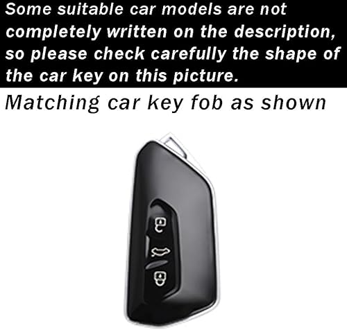 Miniatura 2 de ontto Funda para llave de coche compatible con llavero VW, diseño de carbono, compatible con Volkswagen ID3 ID4 MK8 Golf 8 GTI, protección completa