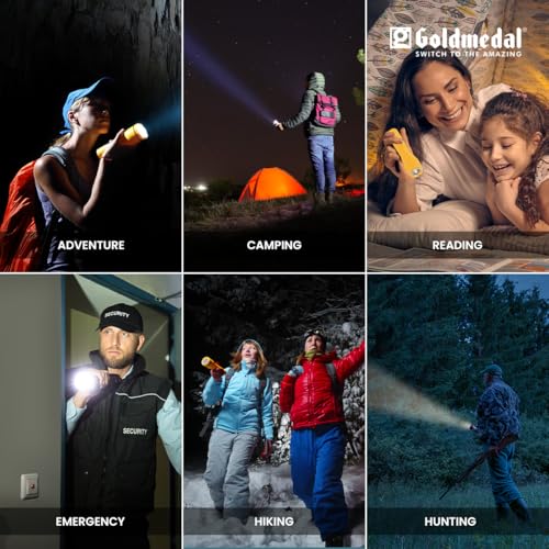 Image of Goldmedal Torcia 04 1+1W LED Rechargeable Torch - Cool Daylight (6500K) | 500 mAh Li-ion Battery | Battery Back-up Up to 2 Hours | Deep Discharge Protection | Type C Charging | Pocket Gripper