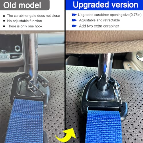 Image of Car Headrest Hooks, Backseat Storage Organizer Hangers, Universal Vehicle Seat Back Hooks, 4 Pack (darkblue)