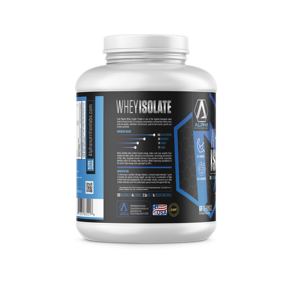 Alpha Nutrition Labs Whey Isolate Protein Powder - Coconut Flavor, 28g of Protein, Protein Source, Low Carb, Classic Specialty