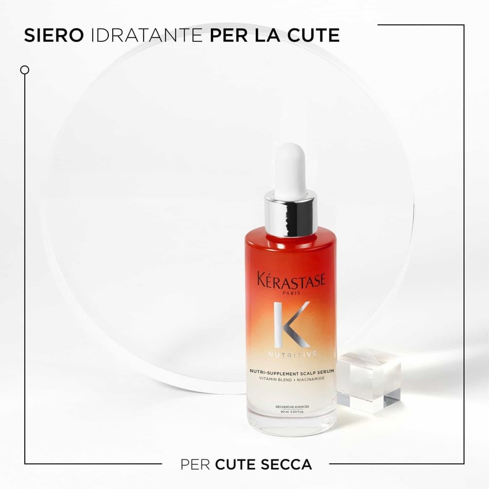 Kérastase, Nutritive, Siero Idratante per la Cute, Per Cuoio Capelluto Secco, Con Miscela di Vitamine e Niacinamide, Siero per la Cute, 90 ml