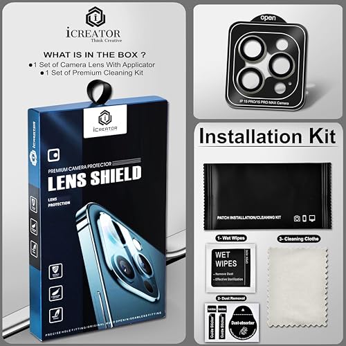 Image of I Creator Camera Lens Protector - Natural | Individual Titanium Ring Protector | Shatterproof and Scratch Resistant | Crystal Clear Glass Lens With Precise Fit | For iPhone 15 Pro Max /Pro