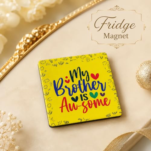 Image of Dreamica Set of 2 Designer Rakhi for Brother | Combo with 'My Brother Is Awesome' Fridge Magnet, Tilak Set (Roli-Chawal), and Greeting Card | Best Rakhi Gift For Brother (Rakhi-92)