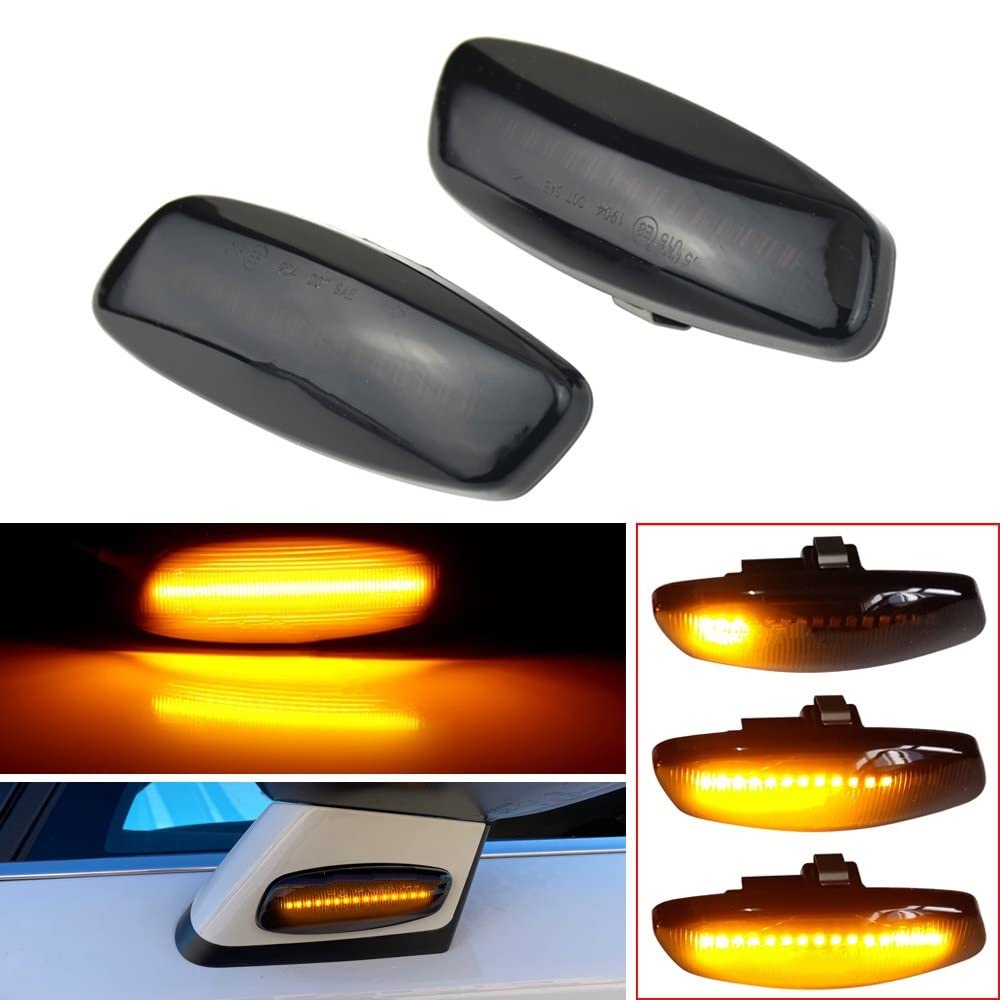 Genérico Luz Marcador Lateral Luz LED De Posición Lateral Para Coche Señal De Giro Para Citroen C4 C3 C5 DS4 DS3 Para Peugeot 308 207 3008 5008 CRZ Intermitentes laterales