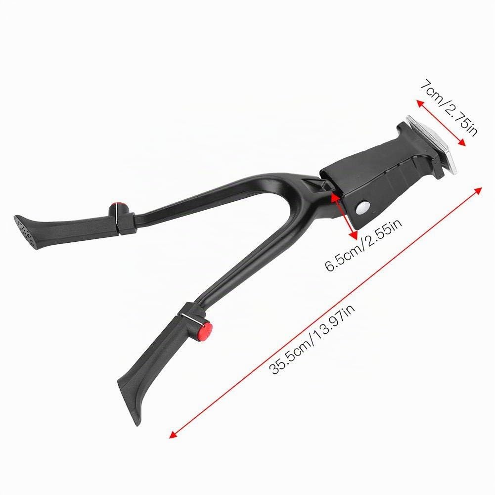 Wakects Cavalletto Doppio per Bici, Supporto Centrale Regolabile in Altezza, Alluminio Lega, per Mountain Bike 24-28", Nero