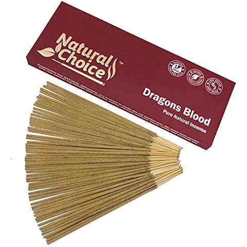 Natural Choice Dragons Blood Incense Sticks 100 Grams, Low Smoke Traditional Incense Sticks Made from Scratch, Never Dipped Cover
