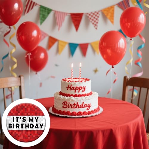 It’s My Birthday Badge Pin, 2.3in Round Happy Birthday Button in Red White Design for Boys Girls Men & Women Party Badge for Celebrations & Decorations4
