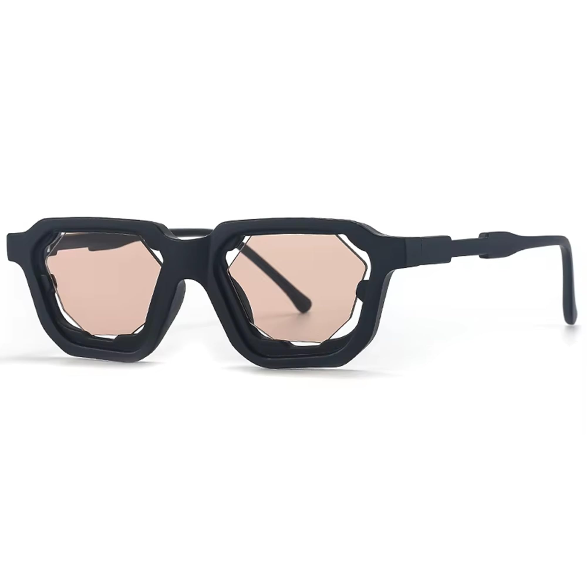 Geometric Sunglasses for Men & Women | UV400, Chunky Statement Frame, Reinforced Metal Hinge, Lightweight PC (M255)-image-16
