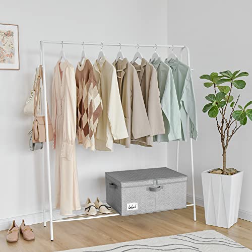 GRANNY SAYS Fabric Storage Box with Lid, Large Storage Box for Shelves, Decorative Storage Basket Organizer, Foldable Cloth Storage Bin with Lids for Wardrobe Organizing Clothes, Extra Large, Grey - Cosy Home Interiors GRANNY SAYS Fabric Storage Box with Lid, Large Storage Box for Shelves, Decorative Storage Basket Organizer, Foldable Cloth Storage Bin with Lids for Wardrobe Organizing Clothes, Extra Large, Grey - Image 2