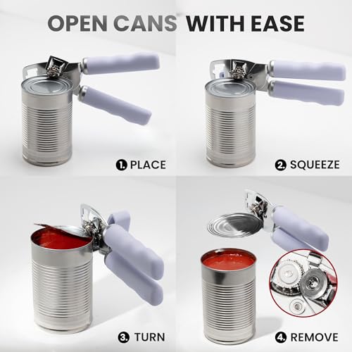 Image of Zulay Kitchen Manual Can Opener Heavy Duty Patented Stainless Steel, Lilac